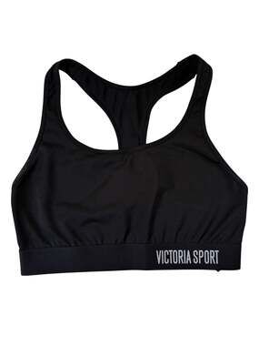 Victoria Sport The Player Racerback Unlined Sports Bra Black Medium